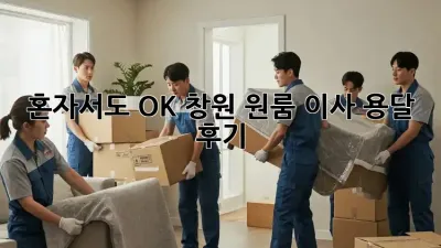 혼자서도 OK! 창원 원룸 이사 용달 후기